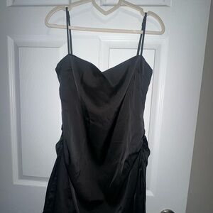 Elegant Black Spaghetti Strap Dress
